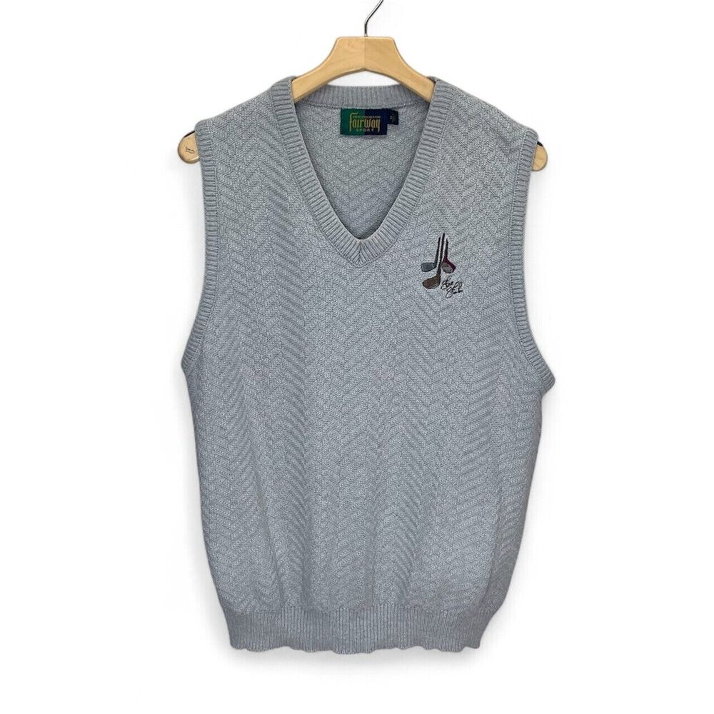 Steve Stricker Sweater Vest V Neck Mens Size M Academia Preppy Golf Pickleball